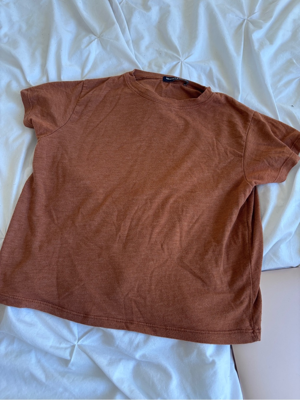Brandy Melville Rust Orange Short Sleeve Crewneck Tee
